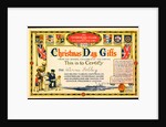 Christmas Day Gifts Certificate issued by the Overseas Club by Unknown