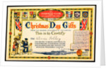 Christmas Day Gifts Certificate issued by the Overseas Club by Unknown
