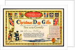 Christmas Day Gifts Certificate issued by the Overseas Club by Unknown