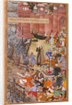 Painting, Akbarnama, Akbar's adventures with the elephant Hawa'i by Basawan