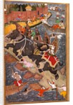 Akbar's adventures with the elephant Hawai by Basawan