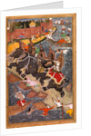 Akbar's adventures with the elephant Hawai by Basawan