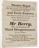 Playbill for the Theatre Royal by Unknown