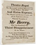 Playbill for the Theatre Royal by Unknown