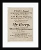 Playbill for the Theatre Royal by Unknown