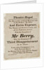 Playbill for the Theatre Royal by Unknown