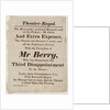 Playbill for the Theatre Royal by Unknown