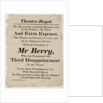 Playbill for the Theatre Royal by Unknown