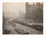 Procession of King Edward VII past Westminster Cathedral to his first State Opening of Parliament by S J Beckett
