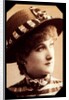 Maude Branscombe wearing a straw hat and matching dress by Unknown