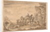 Archimago personating the Redcross knight is overthrown by Sans Loy who kills Unas Trusty Lyon by William Kent