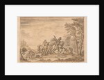 Archimago personating the Redcross knight is overthrown by Sans Loy who kills Unas Trusty Lyon by William Kent