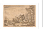 Archimago personating the Redcross knight is overthrown by Sans Loy who kills Unas Trusty Lyon by William Kent