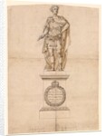 Design of a statue of George II in Roman armour by William Kent