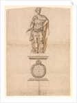 Design of a statue of George II in Roman armour by William Kent