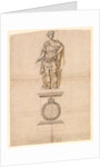 Design of a statue of George II in Roman armour by William Kent