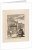 Etching depicting William Kent on top of the gate flanked by Raphael and Michelangelo by William Hogarth