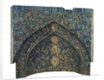 Section of a mihrab with floral ornament and Arabic inscriptions in relief by Unknown
