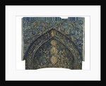 Section of a mihrab with floral ornament and Arabic inscriptions in relief by Unknown