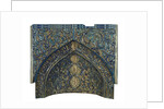 Section of a mihrab with floral ornament and Arabic inscriptions in relief by Unknown