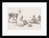 Goat herd and two men by Johan Jakob Biedermann
