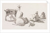 Goat herd and two men by Johan Jakob Biedermann