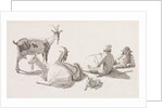 Goat herd and two men by Johan Jakob Biedermann