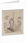 Lohan on the back of a dragon holding a pair of gourd vases by Unknown