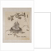 Lohan seated on a rock with a monkey running in front of him by Unknown