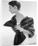 Evening dress with fur stole by John French