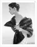 Evening dress with fur stole by John French