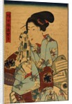 Singing girl after a bath, detail by Utagawa Kunisada I