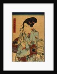 Singing girl after a bath, detail by Utagawa Kunisada I