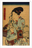 Singing girl after a bath, detail by Utagawa Kunisada I