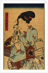 Singing girl after a bath, detail by Utagawa Kunisada I