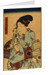 Singing girl after a bath, detail by Utagawa Kunisada I