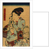 Singing girl after a bath, detail by Utagawa Kunisada I
