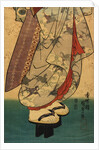 Singing girl after a bath, detail by Utagawa Kunisada I