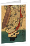 Singing girl after a bath, detail by Utagawa Kunisada I