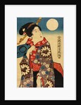A woman looking at the moon, detail by Utagawa Kunisada I