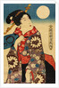A woman looking at the moon, detail by Utagawa Kunisada I