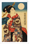 A woman looking at the moon, detail by Utagawa Kunisada I