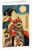 A woman looking at the moon, detail by Utagawa Kunisada I