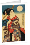 A woman looking at the moon, detail by Utagawa Kunisada I