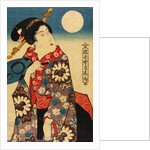 A woman looking at the moon, detail by Utagawa Kunisada I