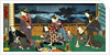 Ryogoku Yukei:Hitome Senkin, an Actor of The  Narikoma Acting House, Relaxing with Courtesans by Utagawa Kunisada