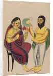Mahant fanning Elokeshi by Unknown