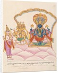 Vishnu seated in his heaven, Vaikuntha, upon the coils of the serpent of eternity, Ananta by Anonymous