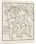 A piper and a girl sitting in the garden by Aristide Maillol
