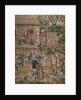 Panel of Chinese wallpaper depicting a theatrical performance by unknown